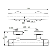 Baterie de duș termostatată Ideal Standard, Ceratherm Alu+, negru mat